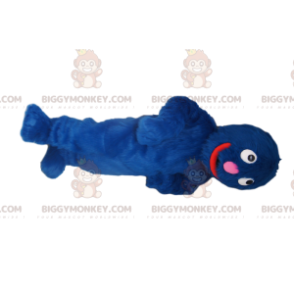 Zeer glimlachend blauw monster BIGGYMONKEY™ mascottekostuum! -