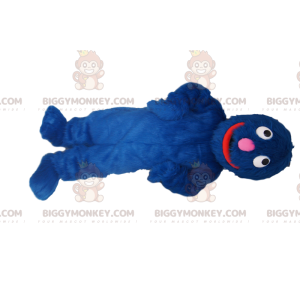Traje de mascote BIGGYMONKEY™ do monstro azul muito sorridente!