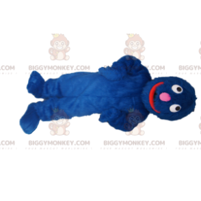 Traje de mascote BIGGYMONKEY™ do monstro azul muito sorridente!