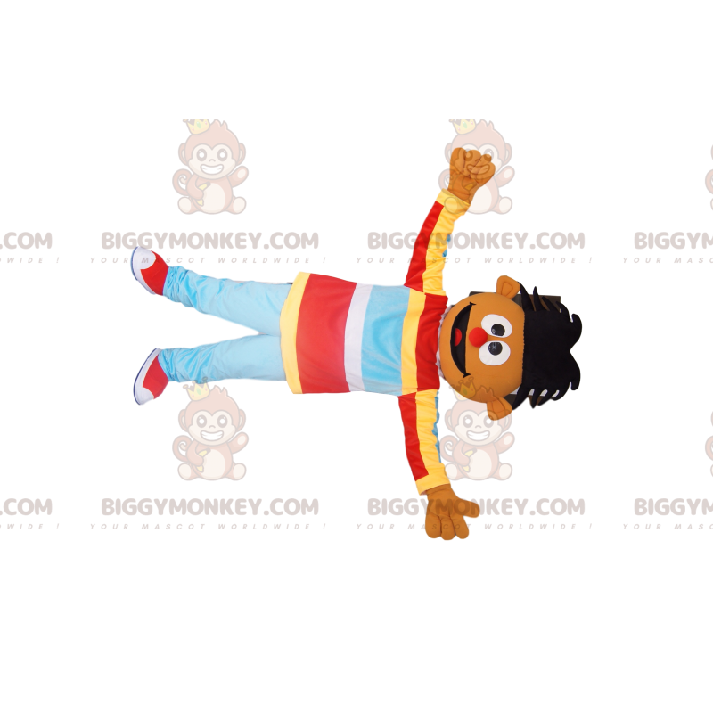 Pojan BIGGYMONKEY™ maskottiasu, jossa omituiset hiukset ja Pojan BIGGYMONKEY™ maskottiasu, jossa omituiset hiukset ja