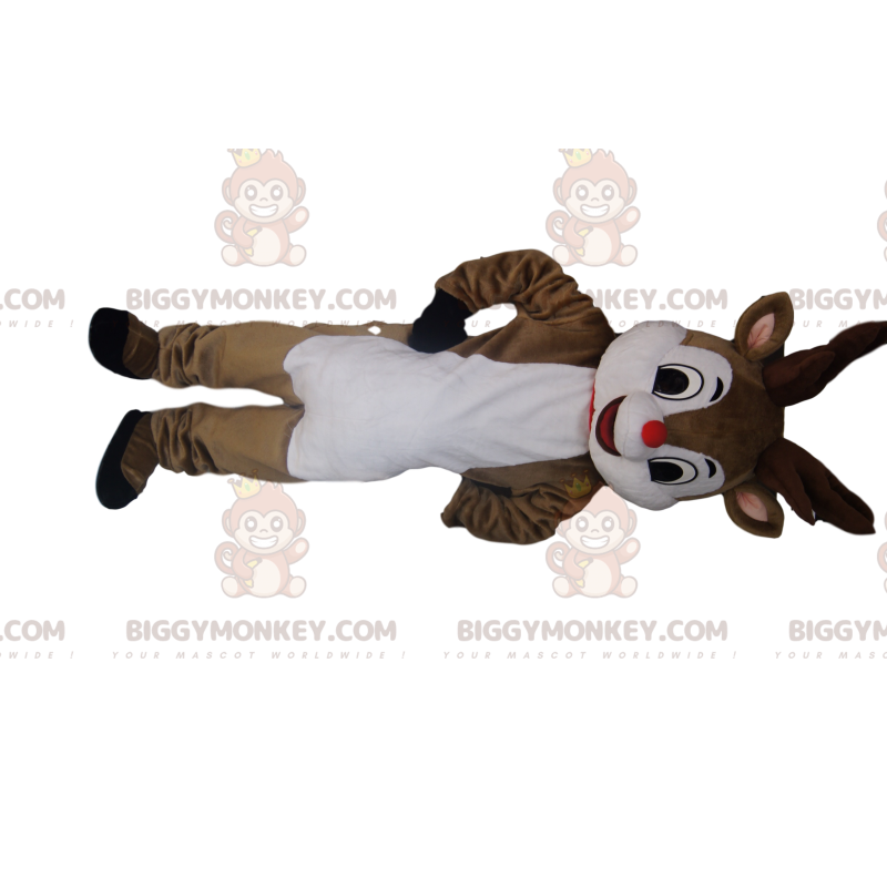 BIGGYMONKEY™ Costume da mascotte di piccola renna felice con un BIGGYMONKEY™ Costume da mascotte di piccola renna felice con un