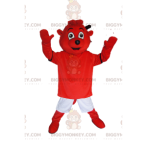 Fato de mascote BIGGYMONKEY™ de diabinho vermelho muito sorridente. fantasia de diabinho - Mascotes humanas - BiggyMonkey.com