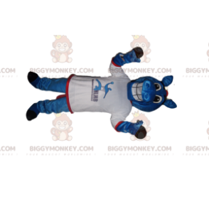 Στολή μασκότ Happy Blue Horse BIGGYMONKEY™ με πουκάμισο