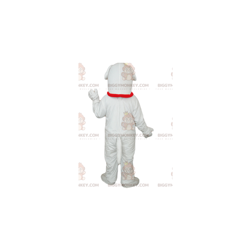 BIGGYMONKEY™ Mascot Costume White Dog with Red Collar and Bell BIGGYMONKEY™ Mascot Costume White Dog with Red Collar and Bell