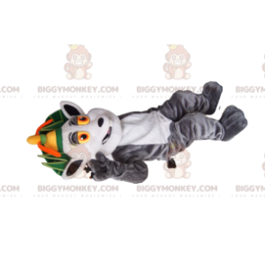 BIGGYMONKEY™ Maskottchenkostüm von König Julian, dem berühmten Madasgacar-Lemur. Kostüm von König Julian - BiggyMonkey.com