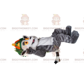 BIGGYMONKEY™ Maskottchenkostüm von König Julian, dem berühmten Madasgacar-Lemur. Kostüm von König Julian - BiggyMonkey.com