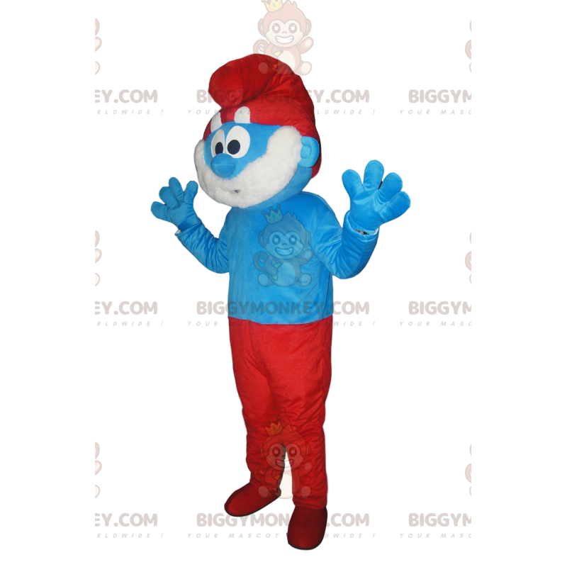 Fato de mascote Papa Smurf BIGGYMONKEY™. Fantasia de Papai Fato de mascote Papa Smurf BIGGYMONKEY™. Fantasia de Papai