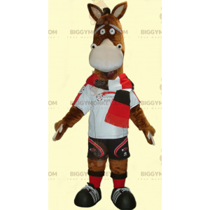 BIGGYMONKEY™ Mascot Costume Very Funny Brown Donkey Foal In