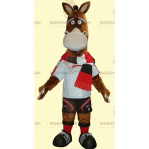 BIGGYMONKEY™ Mascot Costume Very Funny Brown Donkey Foal In