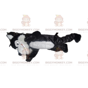 Black and Gray Wolf BIGGYMONKEY™ Mascot Costume. wolf costume –