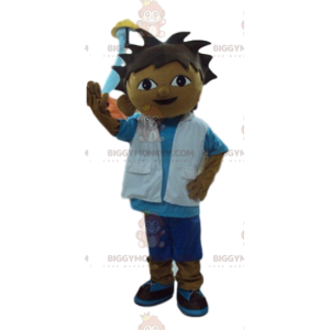 Little Explorer Boy BIGGYMONKEY™ Maskottchenkostüm. Kostüm für