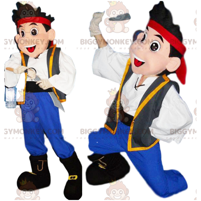 Pirat BIGGYMONKEY™ maskotdräkt med stort svärd. pirat kostym - Pirat BIGGYMONKEY™ maskotdräkt med stort svärd. pirat kostym -