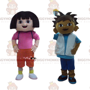 Duet kostiumów maskotek Explorers BIGGYMONKEY™. Duet kostiumów