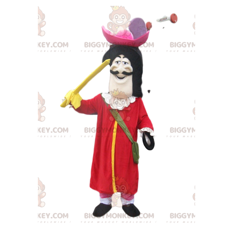 Costume de mascotte BIGGYMONKEY™ de Capitaine Crochet. Costume