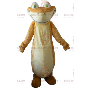 BIGGYMONKEY™ mascot costume of beige and white lizard. lizard