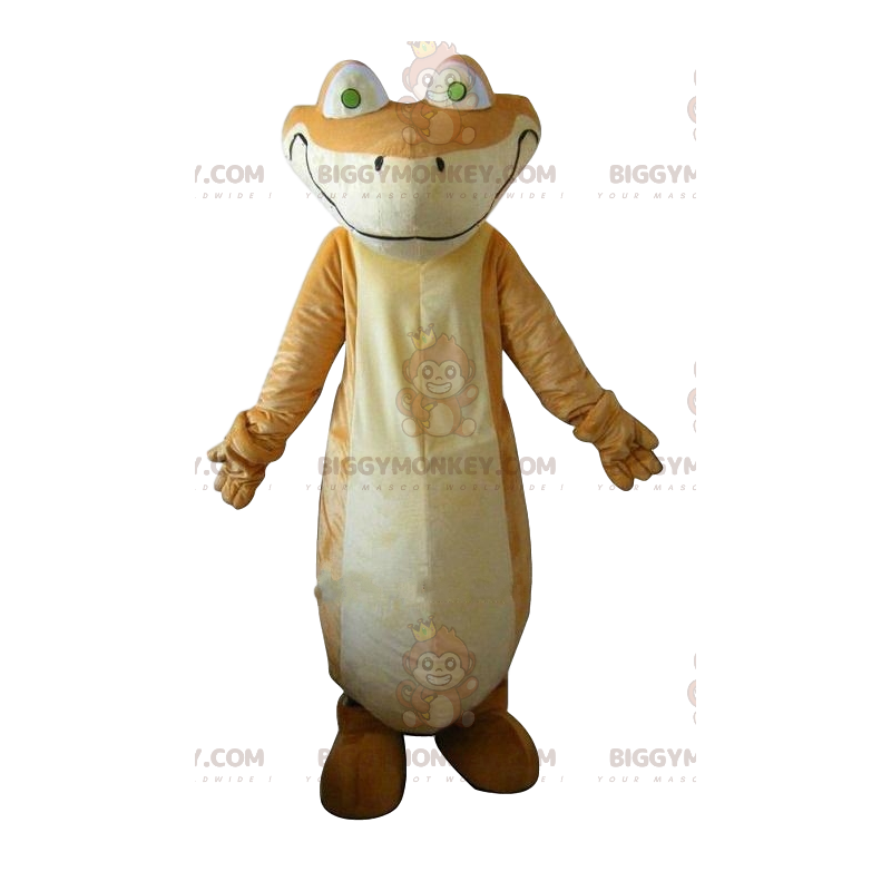 BIGGYMONKEY™ maskotkostume af beige og hvid firben. firben BIGGYMONKEY™ maskotkostume af beige og hvid firben. firben