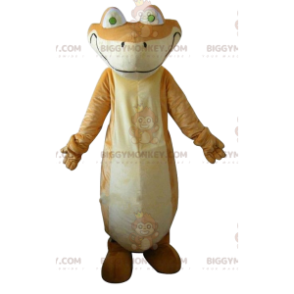 Disfraz de mascota BIGGYMONKEY™ de lagarto beige y blanco. disfraz de lagarto - Mascotas Serpientes - BiggyMonkey.com