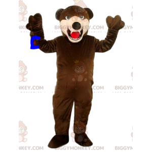 BIGGYMONKEY™ Costume da mascotte da orso bruno ruggente.