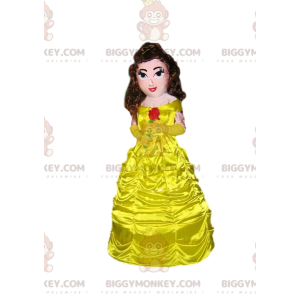 Mascottekostuum Princesee BIGGYMONKEY™ met een mooie gele jurk.