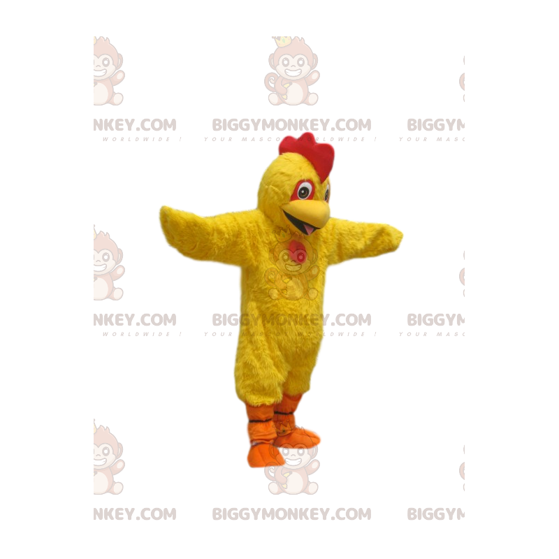 Disfraz de mascota Super Happy Yellow Chicken BIGGYMONKEY™. Disfraz de mascota Super Happy Yellow Chicken BIGGYMONKEY™.