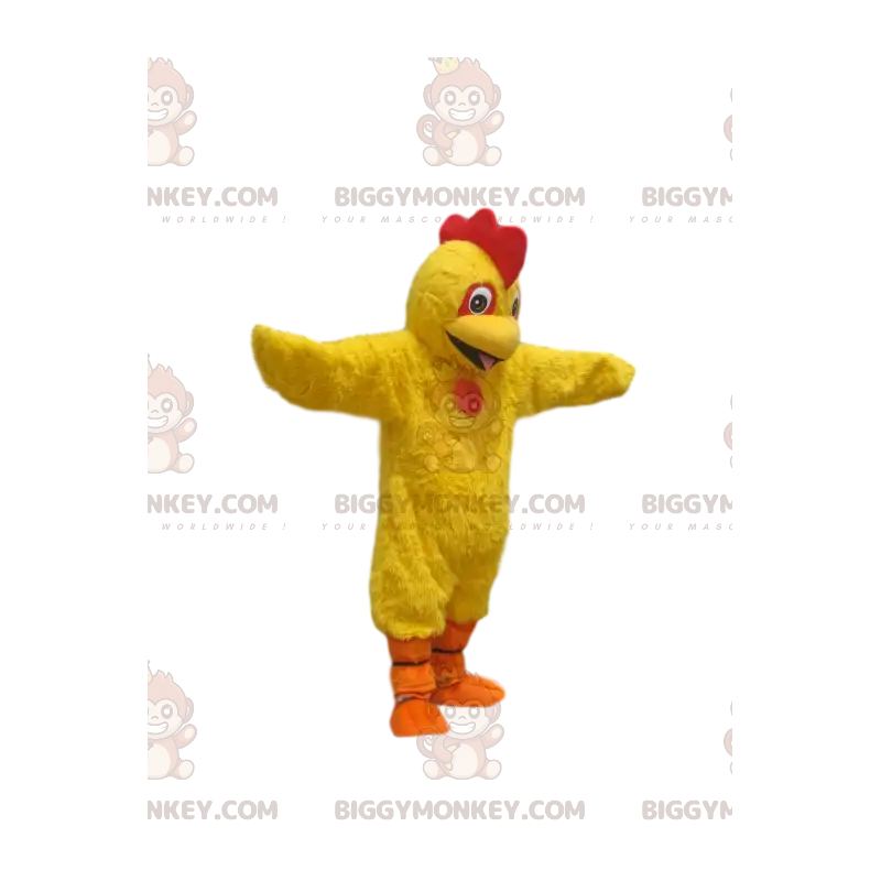 Super glad gul kylling BIGGYMONKEY™ maskotkostume. kylling Super glad gul kylling BIGGYMONKEY™ maskotkostume. kylling