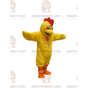 Kostým maskota Super Happy Yellow Chicken BIGGYMONKEY™. kuřecí kostým - Slepice, kohouti, kuřata - BiggyMonkey.com