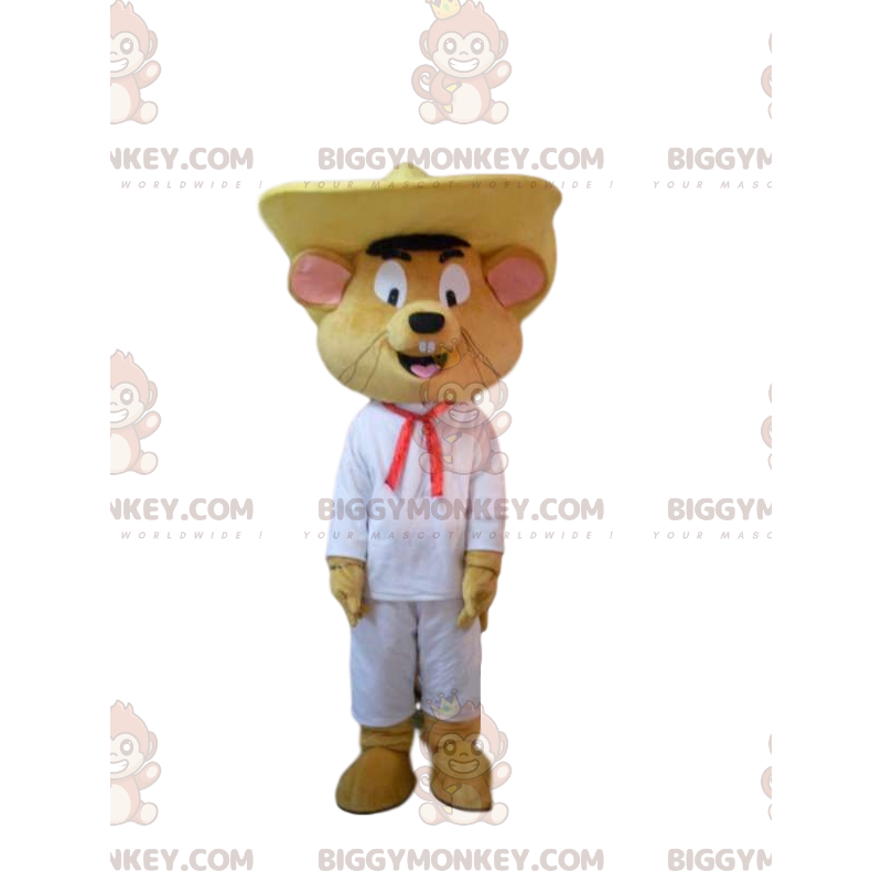 BIGGYMONKEY™ mascot costume of happy mouse, with a sombrero. BIGGYMONKEY™ mascot costume of happy mouse, with a sombrero.