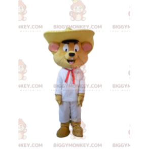 Fato de mascote BIGGYMONKEY™ de rato feliz, com sombrero.