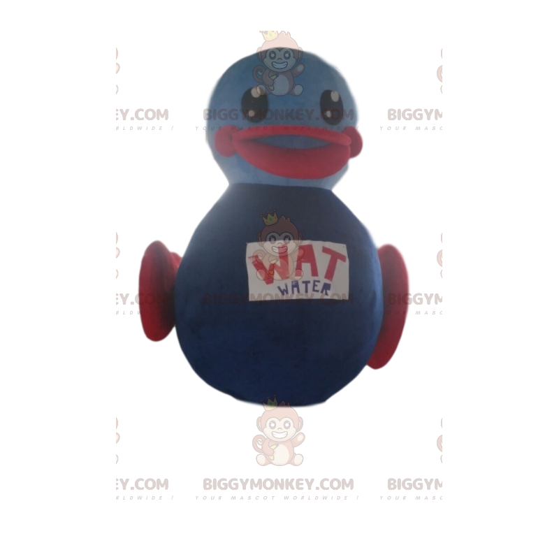 BIGGYMONKEY™ opblaasbare paarse eend mascotte kostuum. eend