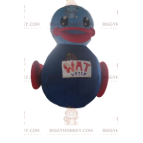 Fato de mascote de pato insuflável roxo BIGGYMONKEY™. fantasia