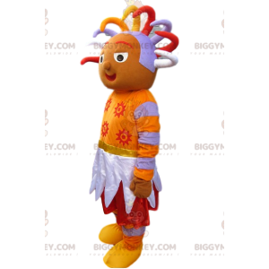 Folk Orange Character BIGGYMONKEY™ Mascot Costume With Original