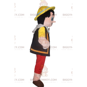 BIGGYMONKEY™ mascot costume of Pinocchio with his yellow hat.