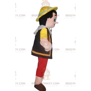 Traje de mascote BIGGYMONKEY™ de Pinóquio com seu chapéu