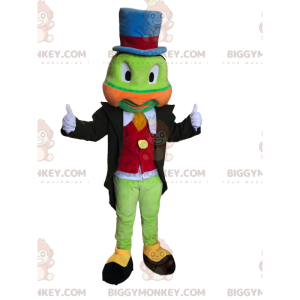 Grøn Cricket BIGGYMONKEY™ maskotkostume med farverigt kostume.