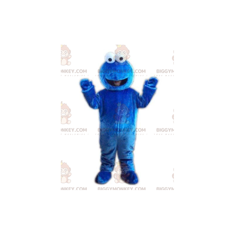 BIGGYMONKEY™ Costume da mascotte Mostro blu con occhi finti -