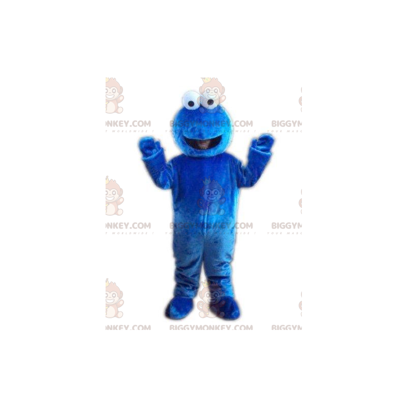 BIGGYMONKEY™ Mascot Costume Blue Monster with Googly Eyes -