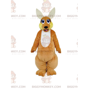 BIGGYMONKEY™ Mascot Costume Brown Kangaroo With Awake Look -