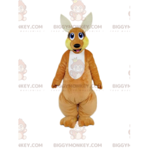 BIGGYMONKEY™ Mascot Costume Brown Kangaroo With Awake Look -