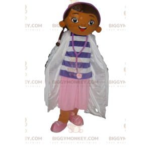 BIGGYMONKEY™ Little Brunette Girl Mascot Costume In Nurse