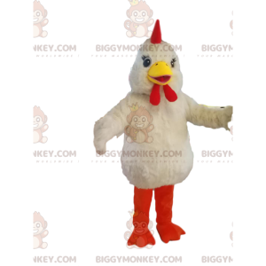 Disfraz de mascota BIGGYMONKEY™ de pollo blanco muy juguetón