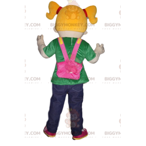 Kleines Mädchen BIGGYMONKEY™ Maskottchenkostüm mit blonden
