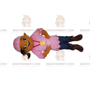 Kostium maskotka cygańska dziewczyna BIGGYMONKEY™ z różową