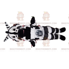 Amazing and funny zebra BIGGYMONKEY™ mascot costume. -
