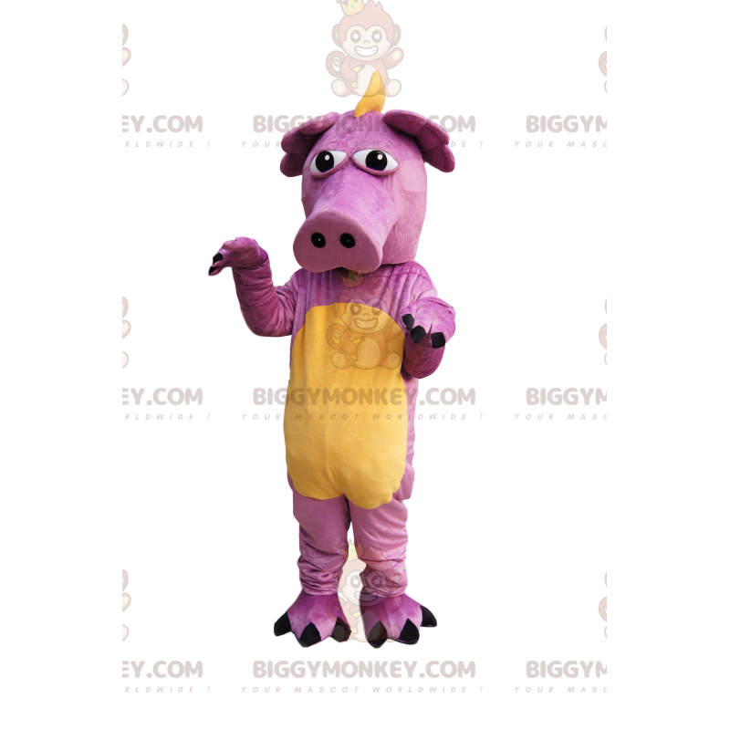 Costume de mascotte BIGGYMONKEY™ de dragon-cochon rose très