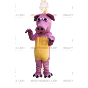 Erittäin hauska Pink Dragon Pig BIGGYMONKEY™ maskottiasu - Lohikäärmeen maskotti - BIGGYMONKEY_013266 - BiggyMonkey.com