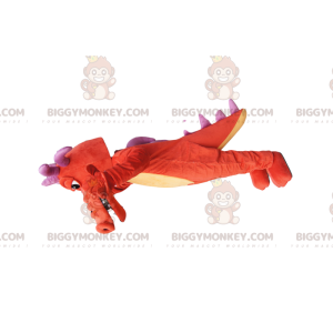 Costume de mascotte BIGGYMONKEY™ de dragon orange, avec des