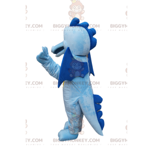 Disfraz de mascota BIGGYMONKEY™ Dragón azul y amarillo con alas