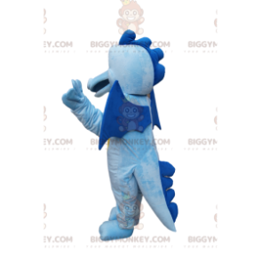 BIGGYMONKEY™ Costume da mascotte Drago blu e giallo con ali