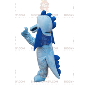 BIGGYMONKEY™ maskottiasu, sininen ja keltainen lohikäärme pienillä siivillä - Lohikäärmeen maskotti - BiggyMonkey.com