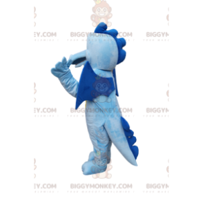 Traje de mascote BIGGYMONKEY™ Dragão azul e amarelo com asas